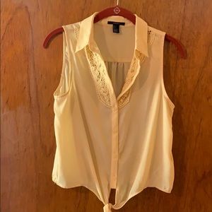 Yellow vintage sleeveless blouse